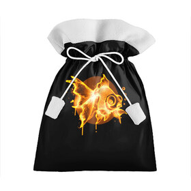 Подарочный 3D мешок с принтом Золотая рыбка в Екатеринбурге, 100% полиэстер | Размер: 29*39 см | Тематика изображения на принте: агрессивные | арт | веселые | дыым | интересные | новинки | огонь | пламя | популярное | узор