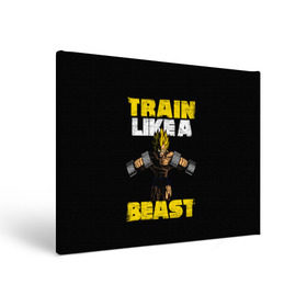 Холст прямоугольный с принтом Train Like a Beast в Екатеринбурге, 100% ПВХ |  | dragon ball | strong | workout | воркаут | драгон бол