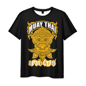 Мужская футболка 3D с принтом Muay Thai Fighter в Екатеринбурге, 100% полиэфир | прямой крой, круглый вырез горловины, длина до линии бедер | boxing | combat | fight | fighter | kickboxing | muay thai | wrestling | боец | бой | бокс | боксер | драка | кикбоксинг | май тай