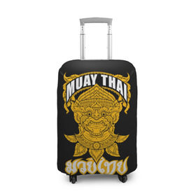 Чехол для чемодана 3D с принтом Muay Thai Fighter в Екатеринбурге, 86% полиэфир, 14% спандекс | двустороннее нанесение принта, прорези для ручек и колес | boxing | combat | fight | fighter | kickboxing | muay thai | wrestling | боец | бой | бокс | боксер | драка | кикбоксинг | май тай