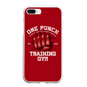 Чехол для iPhone 7Plus/8 Plus матовый с принтом One Punch Gym в Екатеринбурге, Силикон | Область печати: задняя сторона чехла, без боковых панелей | boxing | combat | fight | fighter | kickboxing | muay thai | wrestling | боец | бой | бокс | боксер | драка | кикбоксинг | май тай