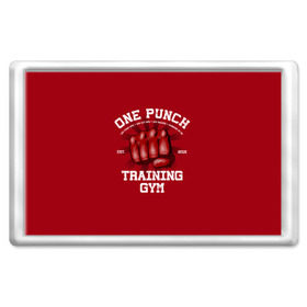 Магнит 45*70 с принтом One Punch Gym в Екатеринбурге, Пластик | Размер: 78*52 мм; Размер печати: 70*45 | boxing | combat | fight | fighter | kickboxing | muay thai | wrestling | боец | бой | бокс | боксер | драка | кикбоксинг | май тай