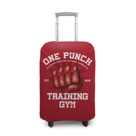 Чехол для чемодана 3D с принтом One Punch Gym в Екатеринбурге, 86% полиэфир, 14% спандекс | двустороннее нанесение принта, прорези для ручек и колес | boxing | combat | fight | fighter | kickboxing | muay thai | wrestling | боец | бой | бокс | боксер | драка | кикбоксинг | май тай