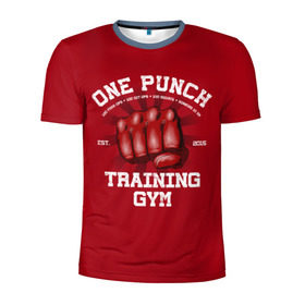 Мужская футболка 3D спортивная с принтом One Punch Gym в Екатеринбурге, 100% полиэстер с улучшенными характеристиками | приталенный силуэт, круглая горловина, широкие плечи, сужается к линии бедра | boxing | combat | fight | fighter | kickboxing | muay thai | wrestling | боец | бой | бокс | боксер | драка | кикбоксинг | май тай