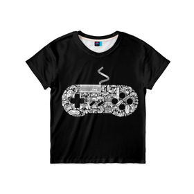 Детская футболка 3D с принтом Gamer в Екатеринбурге, 100% гипоаллергенный полиэфир | прямой крой, круглый вырез горловины, длина до линии бедер, чуть спущенное плечо, ткань немного тянется | gamer | jostik | pro