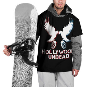 Накидка на куртку 3D с принтом Hollywood Undead в Екатеринбурге, 100% полиэстер |  | hollywood undead