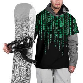 Накидка на куртку 3D с принтом Матрица в Екатеринбурге, 100% полиэстер |  | background | black | green | matrix | movie | numbers | зеленые | матрица | фильм | фон | цифры | черный
