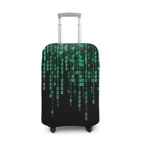 Чехол для чемодана 3D с принтом Матрица в Екатеринбурге, 86% полиэфир, 14% спандекс | двустороннее нанесение принта, прорези для ручек и колес | background | black | green | matrix | movie | numbers | зеленые | матрица | фильм | фон | цифры | черный