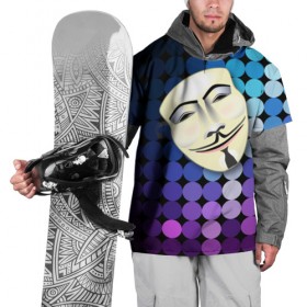 Накидка на куртку 3D с принтом Анонимус в Екатеринбурге, 100% полиэстер |  | anonymous | www | интернет | маска | свобода | хакер