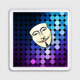 Магнит 55*55 с принтом Анонимус в Екатеринбурге, Пластик | Размер: 65*65 мм; Размер печати: 55*55 мм | anonymous | www | интернет | маска | свобода | хакер