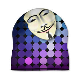 Шапка 3D с принтом Анонимус в Екатеринбурге, 100% полиэстер | универсальный размер, печать по всей поверхности изделия | anonymous | www | интернет | маска | свобода | хакер