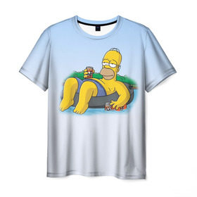 Мужская футболка 3D с принтом симпсоны в Екатеринбурге, 100% полиэфир | прямой крой, круглый вырез горловины, длина до линии бедер | Тематика изображения на принте: homer | simpsons | гомер | симпсоны