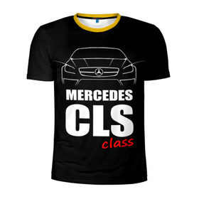 Мужская футболка 3D спортивная с принтом Mercedes CLS Class в Екатеринбурге, 100% полиэстер с улучшенными характеристиками | приталенный силуэт, круглая горловина, широкие плечи, сужается к линии бедра | mercedes benz | mercedes cls 63 amg | авто | автомобиль | машина | мерседес | тачка