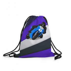 Рюкзак-мешок 3D с принтом Sportsbike в Екатеринбурге, 100% полиэстер | плотность ткани — 200 г/м2, размер — 35 х 45 см; лямки — толстые шнурки, застежка на шнуровке, без карманов и подкладки | байк | байкер. гонщик | гонки | мотоцикл | спорт | спортбайк | трасса