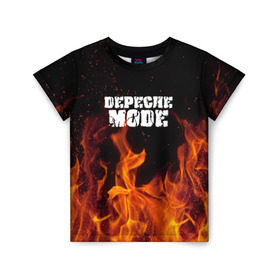 Детская футболка 3D с принтом Depeche Mode в Екатеринбурге, 100% гипоаллергенный полиэфир | прямой крой, круглый вырез горловины, длина до линии бедер, чуть спущенное плечо, ткань немного тянется | Тематика изображения на принте: дипиш | мод | музыка | рок