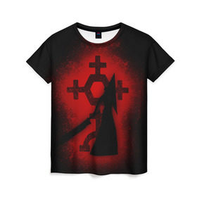 Женская футболка 3D с принтом Silent Hill в Екатеринбурге, 100% полиэфир ( синтетическое хлопкоподобное полотно) | прямой крой, круглый вырез горловины, длина до линии бедер | horror | знак | мистика | монстр | пирамида | сайлент хилл | символ | триллер | ужасы