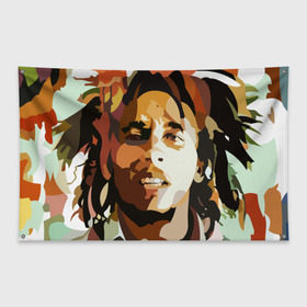 Флаг-баннер с принтом Боб Марли в Екатеринбурге, 100% полиэстер | размер 67 х 109 см, плотность ткани — 95 г/м2; по краям флага есть четыре люверса для крепления | bob marley | composer | guitarist | jamaica | jamaican musician | reggae | singer | музыкант | регги