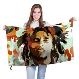 Флаг 3D с принтом Боб Марли в Екатеринбурге, 100% полиэстер | плотность ткани — 95 г/м2, размер — 67 х 109 см. Принт наносится с одной стороны | bob marley | composer | guitarist | jamaica | jamaican musician | reggae | singer | музыкант | регги