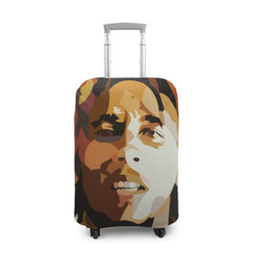 Чехол для чемодана 3D с принтом Боб Марли в Екатеринбурге, 86% полиэфир, 14% спандекс | двустороннее нанесение принта, прорези для ручек и колес | bob marley | composer | guitarist | jamaica | jamaican musician | reggae | singer | музыкант | регги