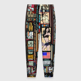 Мужские брюки 3D с принтом Нью-Йорк Сити в Екатеринбурге, 100% полиэстер | манжеты по низу, эластичный пояс регулируется шнурком, по бокам два кармана без застежек, внутренняя часть кармана из мелкой сетки | Тематика изображения на принте: арт | веселые | интересные | популярное | узор