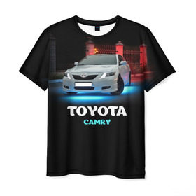 Мужская футболка 3D с принтом Toyota Camry в Екатеринбурге, 100% полиэфир | прямой крой, круглый вырез горловины, длина до линии бедер | Тематика изображения на принте: camry | toyota | авто. автомобиль | камри | машина | тачка | тойота
