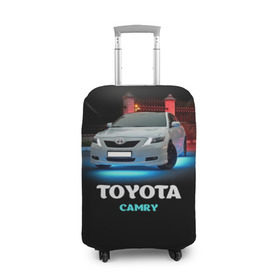 Чехол для чемодана 3D с принтом Toyota Camry в Екатеринбурге, 86% полиэфир, 14% спандекс | двустороннее нанесение принта, прорези для ручек и колес | camry | toyota | авто. автомобиль | камри | машина | тачка | тойота