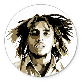 Коврик круглый с принтом Ямайка, Боб Марли в Екатеринбурге, резина и полиэстер | круглая форма, изображение наносится на всю лицевую часть | bob marley | reggae