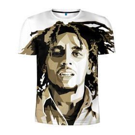 Мужская футболка 3D спортивная с принтом Ямайка, Боб Марли в Екатеринбурге, 100% полиэстер с улучшенными характеристиками | приталенный силуэт, круглая горловина, широкие плечи, сужается к линии бедра | Тематика изображения на принте: bob marley | reggae