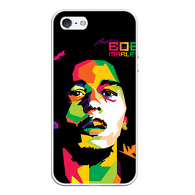 Чехол для iPhone 5/5S матовый с принтом Ямайка Боб Марли в Екатеринбурге, Силикон | Область печати: задняя сторона чехла, без боковых панелей | reggae | регги