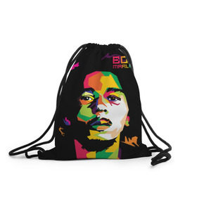 Рюкзак-мешок 3D с принтом Ямайка, Боб Марли в Екатеринбурге, 100% полиэстер | плотность ткани — 200 г/м2, размер — 35 х 45 см; лямки — толстые шнурки, застежка на шнуровке, без карманов и подкладки | reggae | регги