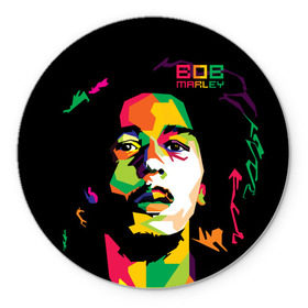 Коврик круглый с принтом Ямайка, Боб Марли в Екатеринбурге, резина и полиэстер | круглая форма, изображение наносится на всю лицевую часть | reggae | регги