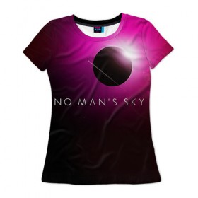 Женская футболка 3D с принтом No Man`s Sky 1 в Екатеринбурге, 100% полиэфир ( синтетическое хлопкоподобное полотно) | прямой крой, круглый вырез горловины, длина до линии бедер | 