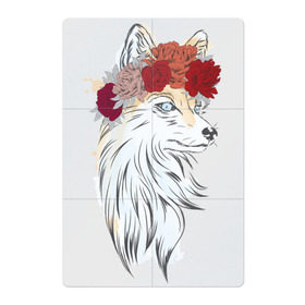 Магнитный плакат 2Х3 с принтом Лиса в Екатеринбурге, Полимерный материал с магнитным слоем | 6 деталей размером 9*9 см | fox | животные | лиса | лисичка | лисы | осень | рыжая | фыр фыр | цветы