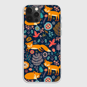 Чехол для iPhone 12 Pro Max с принтом Лисички паттерн в Екатеринбурге, Силикон |  | fox | животные | лиса | лисичка | лисы | осень | рыжая | фыр фыр | цветы