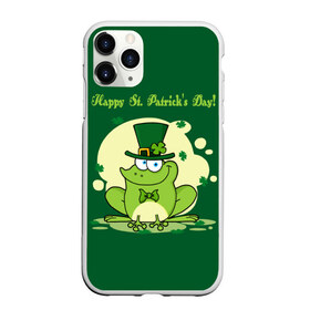 Чехол для iPhone 11 Pro матовый с принтом Ирландия в Екатеринбурге, Силикон |  | clover | frog | green | happy st. patricks day | ireland | irish | moon | день святого патрика | зелёная | ирландец | ирландия | клевер | луна | лягушка | счастливый | шляпа