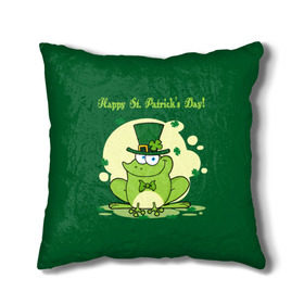 Подушка 3D с принтом Ирландия в Екатеринбурге, наволочка – 100% полиэстер, наполнитель – холлофайбер (легкий наполнитель, не вызывает аллергию). | состоит из подушки и наволочки. Наволочка на молнии, легко снимается для стирки | clover | frog | green | happy st. patricks day | ireland | irish | moon | день святого патрика | зелёная | ирландец | ирландия | клевер | луна | лягушка | счастливый | шляпа