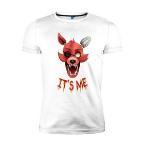 Мужская футболка премиум с принтом Foxy в Екатеринбурге, 92% хлопок, 8% лайкра | приталенный силуэт, круглый вырез ворота, длина до линии бедра, короткий рукав | five nights at freddys | foxy