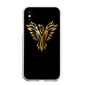 Чехол для iPhone XS Max матовый с принтом Gold Phoenix в Екатеринбурге, Силикон | Область печати: задняя сторона чехла, без боковых панелей | злато | золото | клюв | крылья | металл | орёл | птица | феникс