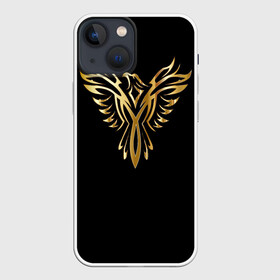 Чехол для iPhone 13 mini с принтом Gold Phoenix в Екатеринбурге,  |  | злато | золото | клюв | крылья | металл | орёл | птица | феникс