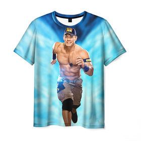 Мужская футболка 3D с принтом Джон Сина 1 в Екатеринбурге, 100% полиэфир | прямой крой, круглый вырез горловины, длина до линии бедер | john cena | wwe | джон сина | рестлер | рестлинг