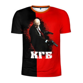Мужская футболка 3D спортивная с принтом КГБ в Екатеринбурге, 100% полиэстер с улучшенными характеристиками | приталенный силуэт, круглая горловина, широкие плечи, сужается к линии бедра | кгб
