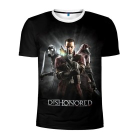 Мужская футболка 3D спортивная с принтом Dishonored в Екатеринбурге, 100% полиэстер с улучшенными характеристиками | приталенный силуэт, круглая горловина, широкие плечи, сужается к линии бедра | dishonored