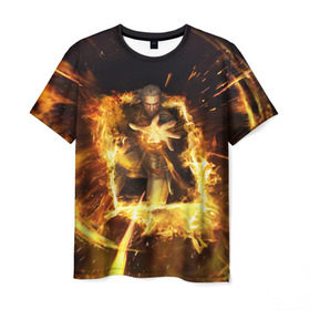 Мужская футболка 3D с принтом The Witcher в Екатеринбурге, 100% полиэфир | прямой крой, круглый вырез горловины, длина до линии бедер | witcher | ведьмак | геральт