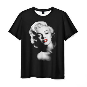 Мужская футболка 3D с принтом Мэрилин Монро в Екатеринбурге, 100% полиэфир | прямой крой, круглый вырез горловины, длина до линии бедер | marilyn monroe | актриса | блондинка | губы | звезда | кино | певица