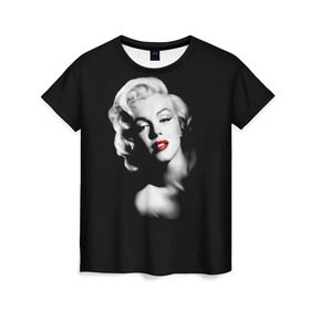 Женская футболка 3D с принтом Мэрилин Монро в Екатеринбурге, 100% полиэфир ( синтетическое хлопкоподобное полотно) | прямой крой, круглый вырез горловины, длина до линии бедер | marilyn monroe | актриса | блондинка | губы | звезда | кино | певица