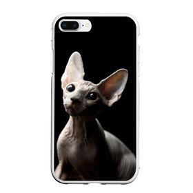 Чехол для iPhone 7Plus/8 Plus матовый с принтом Сфинкс в Екатеринбурге, Силикон | Область печати: задняя сторона чехла, без боковых панелей | black | cat | взгляд | кот | котик | котэ | кошка | сфинкс | уши | черный