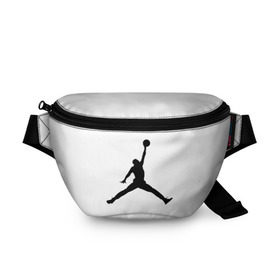 Поясная сумка 3D с принтом Michael Jordan в Екатеринбурге, 100% полиэстер | плотная ткань, ремень с регулируемой длиной, внутри несколько карманов для мелочей, основное отделение и карман с обратной стороны сумки застегиваются на молнию | логотип майкл джордан