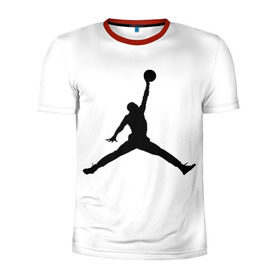 Мужская футболка 3D спортивная с принтом Michael Jordan в Екатеринбурге, 100% полиэстер с улучшенными характеристиками | приталенный силуэт, круглая горловина, широкие плечи, сужается к линии бедра | логотип майкл джордан