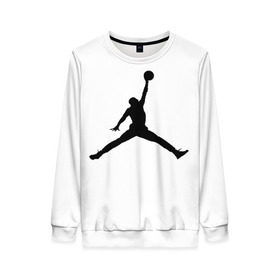 Женский свитшот 3D с принтом Michael Jordan в Екатеринбурге, 100% полиэстер с мягким внутренним слоем | круглый вырез горловины, мягкая резинка на манжетах и поясе, свободная посадка по фигуре | логотип майкл джордан