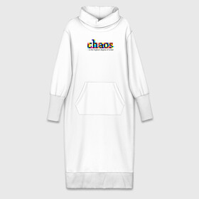Платье удлиненное хлопок с принтом Хаос   высшая степень порядка в Екатеринбурге,  |  | chaos | order | pixel | science | пиксели | порядок | сериал | хаос | цитата